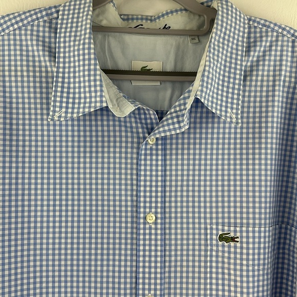 Lacoste Short Sleeve Checkered Button Down Shirt - Picture 2 of 9